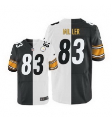 Nike Steelers #83 Heath Miller White Black Mens Stitched NFL Elite Split Jersey