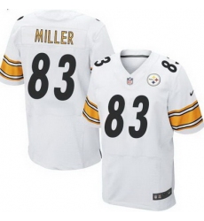 Nike Steelers #83 Heath Miller White Mens Stitched NFL Elite Jersey