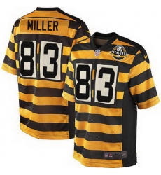 Nike Steelers #83 Heath Miller Yellow Black Alternate Mens Stitched NFL 80TH Throwback Elite Jersey