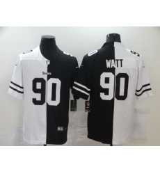Nike Steelers 90 T J  Watt Black And White Split Vapor Untouchable Limited Jersey