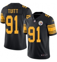 Nike Steelers #91 Stephon Tuitt Black Mens Stitched NFL Limited Rush Jersey