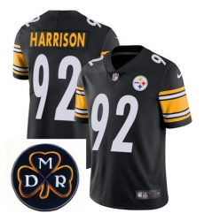Nike Steelers #92 James Harrison Black  Mens NFL Vapor Untouchable Limited Stitched With MDR Dan Rooney Patch Jersey