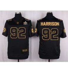 Nike Steelers #92 James Harrison Black Mens Stitched NFL Elite Pro Line Gold Collection Jersey