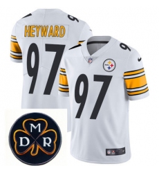 Nike Steelers #97 Cameron Heyward White Mens NFL Vapor Untouchable Limited Stitched With MDR Dan Rooney Patch Jersey
