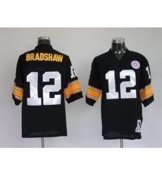 Pittsburgh Steelers 12 BRADSHAW black throwback jerseys