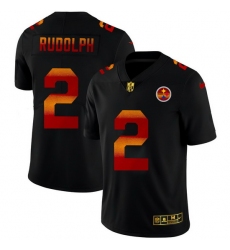Pittsburgh Steelers 2 Mason Rudolph Men Black Nike Red Orange Stripe Vapor Limited NFL Jersey