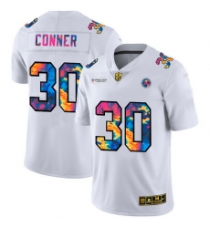 Pittsburgh Steelers 30 James Conner Men White Nike Multi Color 2020 NFL Crucial Catch Limited NFL Jersey