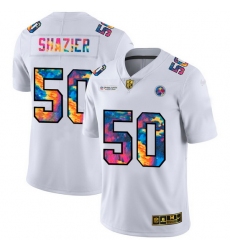 Pittsburgh Steelers 50 Ryan Shazier Men White Nike Multi Color 2020 NFL Crucial Catch Limited NFL Jersey