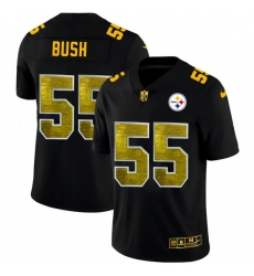 Pittsburgh Steelers 55 Devin Bush Men Black Nike Golden Sequin Vapor Limited NFL Jersey