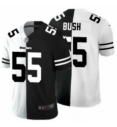 Pittsburgh Steelers 55 Devin Bush Men Black V White Peace Split Nike Vapor Untouchable Limited NFL Jersey