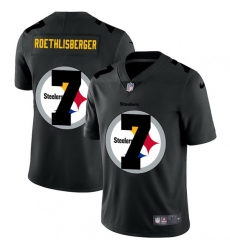 Pittsburgh Steelers 7 Ben Roethlisberger Men Nike Team Logo Dual Overlap Limited NFL Jersey Black