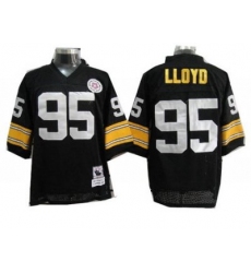 Pittsburgh Steelers 95 Lloyd Black Throwback NFL Jerseys