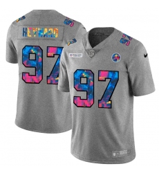 Pittsburgh Steelers 97 Cameron Heyward Men Nike Multi Color 2020 NFL Crucial Catch NFL Jersey Greyheather
