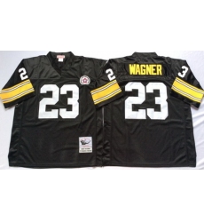 Steelers 23 Mike Wagner Black Throwback Jersey