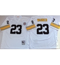 Steelers 23 Mike Wagner White Throwback Jersey
