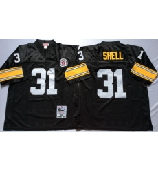 Steelers 31 Donnie Shell Black Throwback Jersey