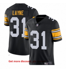 Steelers 31 Justin Layne Black Alternate Men Stitched Football Vapor Untouchable Limited Jersey