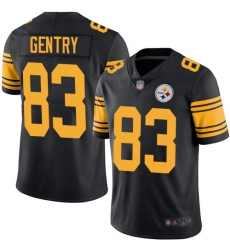 Steelers 83 Zach Gentry Black Men Stitched Football Limited Rush Jersey