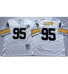 Steelers 95 Greg Lloyd White Throwback Jersey