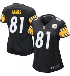 Nike Jesse James Womens Black #81 NFL Road Pittsburgh Steelers Jersey