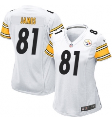 Nike Jesse James Womens White #81 NFL Road Pittsburgh Steelers Jersey