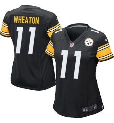 Nike Steelers #11 Markus Wheaton Black Team Color Womens Stitched NFL Elite Jersey