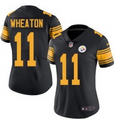 Nike Steelers #11 Markus Wheaton Black Womens Stitched NFL Limited Rush Jersey