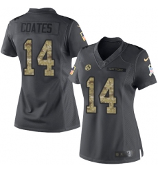 Nike Steelers #14 Sammie Coates Black Womens Stitched NFL Limited 2016 Salute to Service Jersey