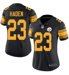 Nike Steelers #23 Joe Haden Black Womens Stitched NFL Limited Rush Jersey