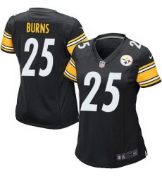 Nike Steelers #25 Artie Burns Black Team Color Womens Stitched NFL Elite Jersey