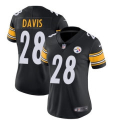 Nike Steelers #28 Sean Davis Black Team Color Womens Stitched NFL Vapor Untouchable Limited Jersey