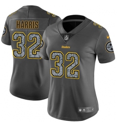 Nike Steelers #32 Franco Harris Gray Static Womens NFL Vapor Untouchable Game Jersey