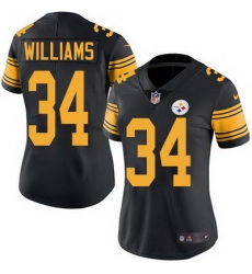 Nike Steelers #34 DeAngelo Williams Black Womens Stitched NFL Limited Rush Jersey