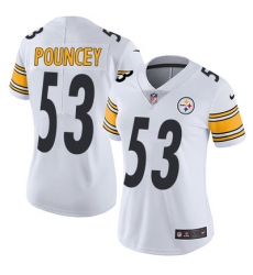 Nike Steelers #53 Maurkice Pouncey White Womens Stitched NFL Vapor Untouchable Limited Jersey