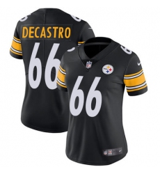 Nike Steelers #66 David DeCastro Black Team Color Womens Stitched NFL Vapor Untouchable Limited Jersey