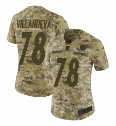 Nike Steelers #78 Alejandro Villanueva Camo Women Stitched NFL Limited 2018 Salute to Service Jersey