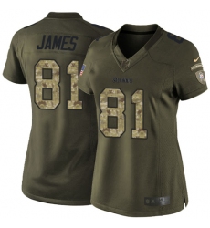 Nike Steelers #81 Jesse James Green Womens Stitched NFL Limited 2015 Salute to Service Jersey