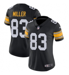 Nike Steelers #83 Heath Miller Black Alternate Womens Stitched NFL Vapor Untouchable Limited Jersey