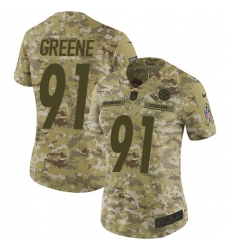 Nike Steelers #91 Kevin Greene Camo Women Stitched NFL Limited 2018 Salute to Service Jersey