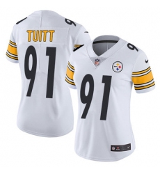 Nike Steelers #91 Stephon Tuitt White Womens Stitched NFL Vapor Untouchable Limited Jersey