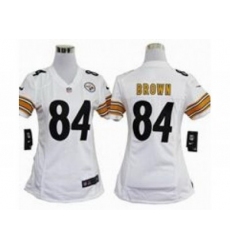 Nike Women NFL Pittsburgh Steelers #84 Brown white Jerseys