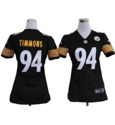 Nike Women NFL Pittsburgh Steelers #94 Lawrence Timmons Black Jerseys