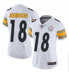 Steelers 18 Diontae Johnson White Women Stitched Football Vapor Untouchable Limited Jersey