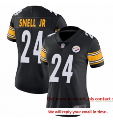 Steelers 24 Benny Snell Jr  Black Team Color Women Stitched Football Vapor Untouchable Limited Jersey