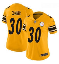 Steelers #30 James Conner Gold Women Stitched Football Limited Inverted Legend Jersey
