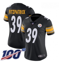 Steelers #39 Minkah Fitzpatrick Black Team Color Women Stitched Football 100th Season Vapor Limited Jersey