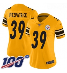 Steelers #39 Minkah Fitzpatrick Gold Women Stitched Football Limited Inverted Legend 100th Season Jersey