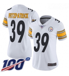 Steelers #39 Minkah Fitzpatrick White Women Stitched Football 100th Season Vapor Limited Jersey