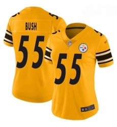 Steelers #55 Devin Bush Gold Women Stitched Football Limited Inverted Legend Jersey