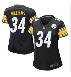 Women New Steelers #34 DeAngelo Williams Black Team Color Stitched NFL Elite Jersey